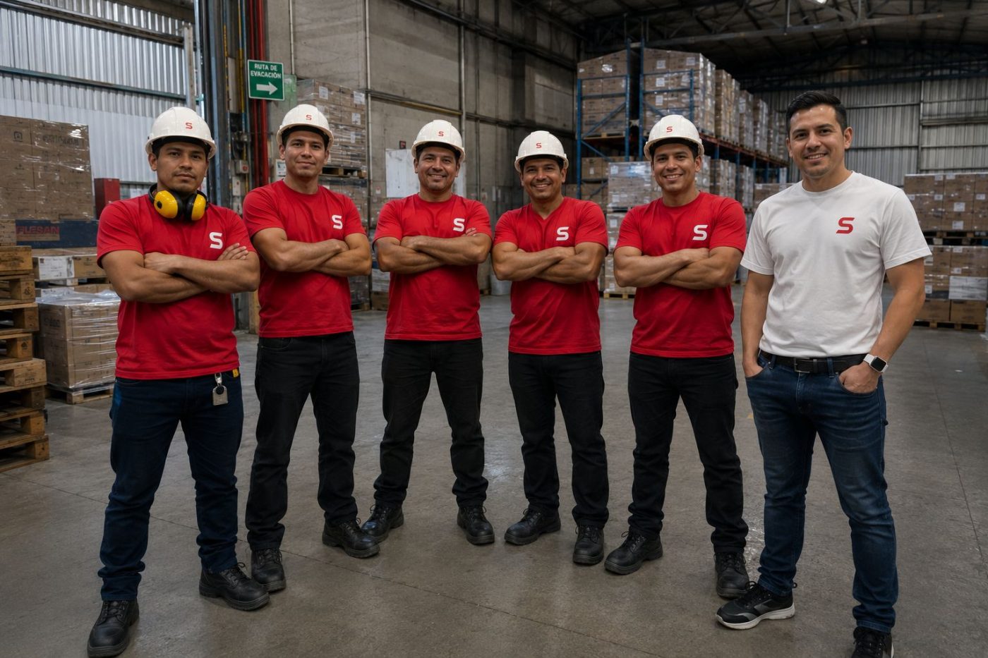 Equipo operativo de SERVILOGRA en una operación logística